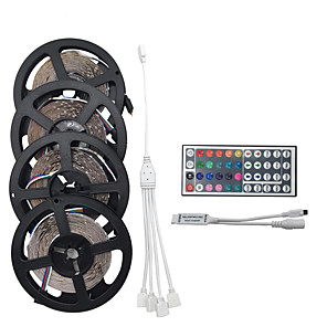 20χιλ Σετ Φώτων 1200 LEDs 3528 SMD RGB ΤηλεχειÏιστήÏιο / ΜποÏεί να κοπεί / Με Ïοοστάτη 100-240 V / ΣυνδÎσιμο / Κατάλληλο για Οχήματα / Αυτοκόλλητο / Αλλάζει ΧÏώμα / IP44