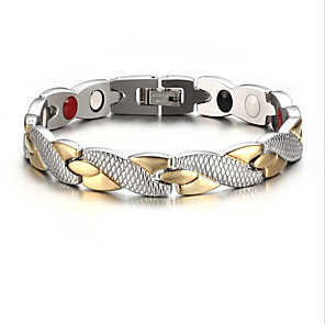 Heren Armbanden met ketting en sluiting - Roestvast staal, Verzilverd, Verguld Kruis Gepersonaliseerde, Modieus Armbanden Goud / Zilver Voor Feest Dagelijks Causaal
