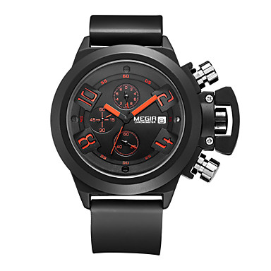 MEGIR® 2002 Men's Sport Watch Military Fashion Watch Quartz Digital Calendar Chronograph Water Proof Multifunction Wrist Watch